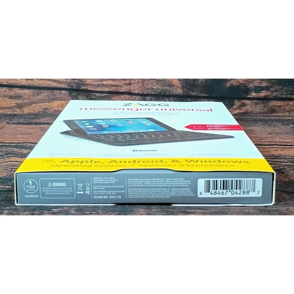 ZAGG Messenger Universal 8 inch Wireless Bluetooth Keyboard Stand Apple‎ Android